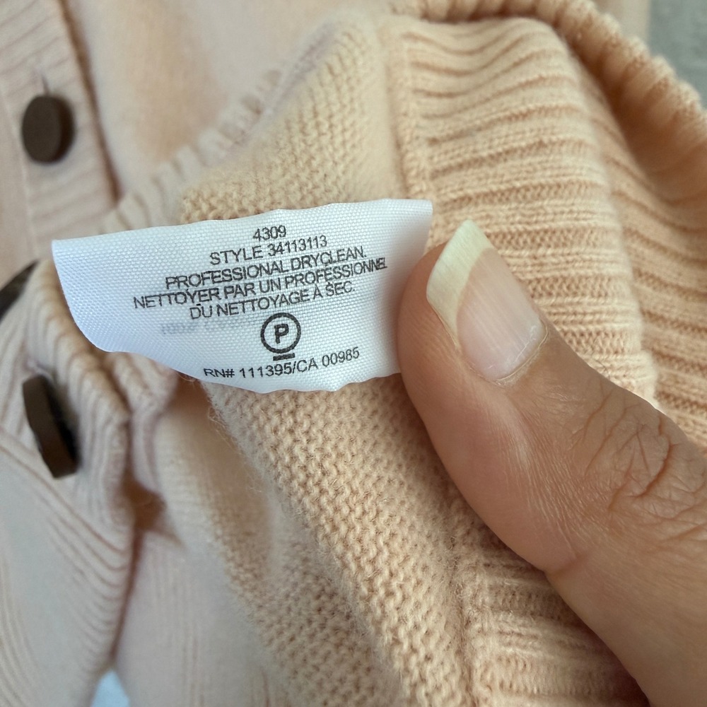 Tory Burch Simone 100% Cashmere Cardigan Womens XXS Pink Quiet Luxury Old Money - Picture 8 of 9